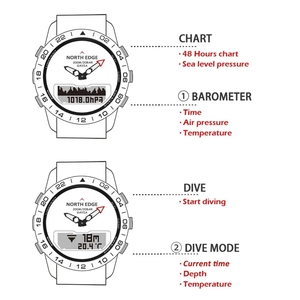 NOVITÀ NORTH EDGE GAVIA Orologio Subacqueo da Uomo, Smartwatch di Lusso in Acciaio, Bussola, Altimetro, Barometro, Orologio <span class=keywords><strong>Digitale</strong></span> Impermeabile 200m - Product Image 3