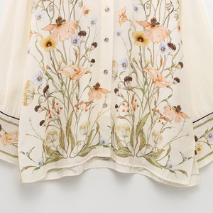 SHENZHU 2025 été nouveau <span class=keywords><strong>Chic</strong></span> femmes motif fleuri Blouses Vintage à manches longues femmes chemises décontracté <span class=keywords><strong>Chic</strong></span> hauts en mousseline de soie tissu - Product Image 4