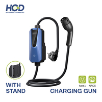 Chargeur EV portable rapide et intelligent HCD avec interfaces Type2/Type1/GBT, puissance réglable 7kW-22kW, EVSE mobile IP65