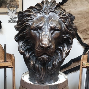Escultura de pared 3D, <span class=keywords><strong>precio</strong></span> de fábrica, cabeza de león de fibra de vidrio de gran tamaño, escultura de León de resina colgante para decoración del hogar - Product Image 1