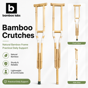 Bamboo Labs - Muletas de Bambú con Certificación CE Clase II, Ajustables en Altura, Ligeras y Duraderas, con 5 Años de Vida Útil, para Personas Mayores y Lesionadas - Product Image 3