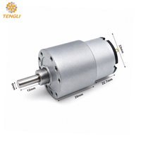 Motor DC Brushless GM37-520 37mm dengan Gearbox Logam atau Metalurgi Bubuk, Poros 6mm untuk Penggunaan Berat