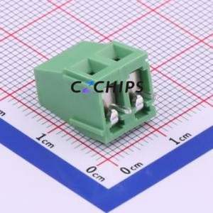 DG128-5.0-02P-14-00A(H) Screw Terminal Block Through hole Component (THT),P=5mm Connector 1x2P 5mm Green Through Hole - Product Image 2