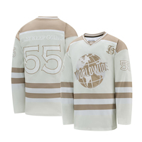 Camisetas de Hockey Rusas Vintage Personalizadas con Rayas Sublimadas y Bordado en Tela, Uniforme de Hockey sobre Hielo