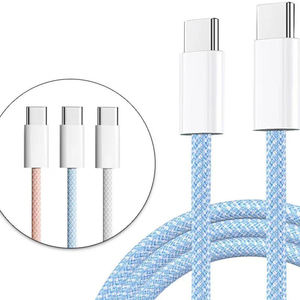 Cavo Dati USB-C da 1m 60W per <span class=keywords><strong>iPhone</strong></span> 15 16 17 Pro Plus MAX, Cavo di Ricarica Rapida USB-C a Tipo C in Nylon Intrecciato - Product Image 6