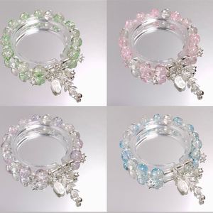 Pulsera de cuentas de cristal esmaltado, joyería de fantasía, pulsera de cuentas de cristal craquelado estilo palomitas de maíz, pulsera con colgante de atrapasueños - Product Image 2