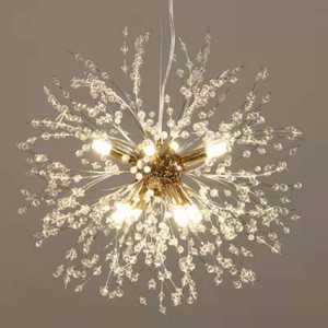 Lámpara colgante redonda de cristal para decoración del hogar, luz dorada <span class=keywords><strong>G9</strong></span> G5.3 de 110v/220v, para restaurante, diente de león moderno para hotel - Product Image 4