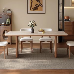 Dongshi <b>Solid</b> <b>Wood</b> Dining <b>Table</b> Rectangle Stable Combination Furniture For Home Use - Product Image 4