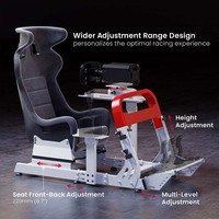 Cockpit de simulateur de course LRS18-BS01 avec siège et support de levier de vitesses, compatible PC, PS5, Xbox, Logitech G27, G29, G920, F1