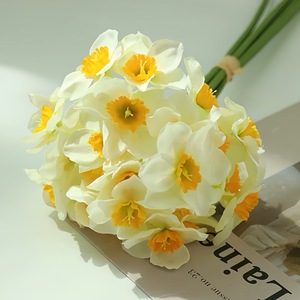 W-A0169 di alta qualità di seta artificiale narciso fiore Bouquet 6 teste narcisi fiore singolo narcisi per la decorazione della casa - Product Image 1