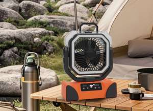 Portable Rechargeable Camping <b>With</b> Led Light Mist Spray <b>Remote</b> <b>Control</b> Tent <b>Fan</b> for Outdoor Hiking Picnic Travel - Product Image 2