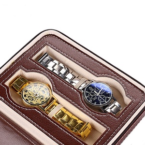 PU Leather <b>Watch</b> Organizer Box Personalized Gift Box Leather <b>Watch</b> <b>Case</b> 2 4 Slots <b>Watch</b> Storage <b>case</b> - Product Image 2
