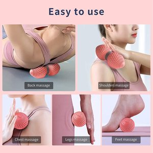 Fermoirs — boule de massage musculaire en silicone, logo personnalisé, fitness, non toxique, écologique, double arêtes, ensemble pour ceinture - Product Image 3