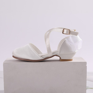 <span class=keywords><strong>Scarpe</strong></span> da festa nuziale in raso <span class=keywords><strong>con</strong></span> fiocco bianco per ragazze <span class=keywords><strong>scarpe</strong></span> da banchetto - Product Image 4