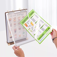 Support de table robuste de qualité supérieure pour affichage de menu, panneau à feuilles mobiles, avec anneau métallique pour menu, liste de prix, restaurant, café