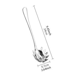 Stainless Steel <b>Spaghetti</b> Fork Spoon <b>Long</b> Handle Pasta Server Noodle Scoop Slotted Pasta Serving Utensil for Kitchen Restaurant - Product Image 2