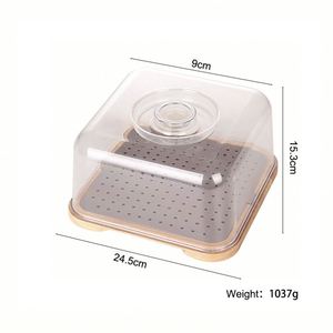 Ensemble de présentoirs à gâteaux personnalisés, écologiques, extra larges, de forme carrée, en 3 pièces, avec table à desserts - Product Image 2