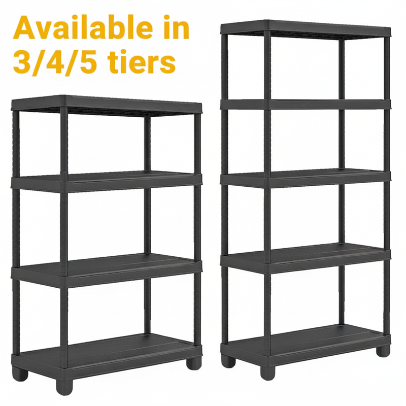 Adjustable Easily Assemble 4 Tier Black