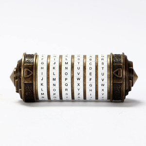 <span class=keywords><strong>Coffre</strong></span>-<span class=keywords><strong>fort</strong></span> de défi mentale <span class=keywords><strong>vintage</strong></span> Cryptex Da Vinci avec serrure à combinaison de lettres, type Escape Chamber - Product Image 5
