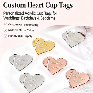 <span class=keywords><strong>Etiquetas</strong></span> de Acrílico <span class=keywords><strong>Personalizadas</strong></span> con Forma de Corazón <span class=keywords><strong>para</strong></span> Bebidas, <span class=keywords><strong>Etiquetas</strong></span> de Vidrio con Nombre <span class=keywords><strong>para</strong></span> Bodas, Fiestas, Bautizos, Dijes Minimalistas de Lujo <span class=keywords><strong>para</strong></span> Vasos, Venta al por Mayor - Product Image 3