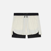 Shorts de sport taille haute pour homme, noir, avec effet froncé aux fesses, pour la course, avec entrejambe de 7, 3 ou 4 pouces