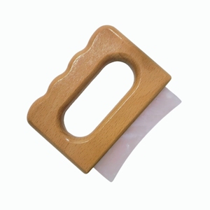 Planche de massage Gua Sha en quartz rose naturel en gros avec logo personnalisé, manche en bois, masseur corporel, fournitures pour salon de beauté - Product Image 5