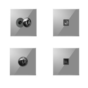 Urob Luxury lack lectrical ocockets Wall Switch with Light ight Uight tandtandard ower Witches and ocockets - Product Image 2