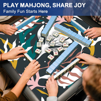 Tapis de Mahjong Moderne de Luxe Imperméable 32,5 Pouces Carré en Microfibre et Caoutchouc Naturel Portable Anti-Plis pour Professionnels