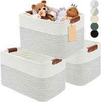 Panier de rangement en corde tressée écologique, lot de 3, légers et portables, pliables, 100% coton, pour vêtements et literie
