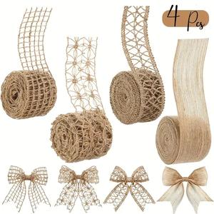 Offre Spéciale écologique bricolage Hessian filaire ruban garniture <span class=keywords><strong>Jute</strong></span> naturel <span class=keywords><strong>toile</strong></span> <span class=keywords><strong>de</strong></span> <span class=keywords><strong>jute</strong></span> ruban <span class=keywords><strong>rouleau</strong></span> pour mariage et noël Type <span class=keywords><strong>de</strong></span> bobine - Product Image 4