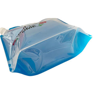 Bolsa de Água Dobrável de Plástico Transparente Azul de 5L Personalizada, Recipiente Portátil para Líquidos e Sucos para Esportes ao Ar Livre e Ciclismo - Product Image 4