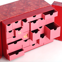 Boîte Recyclable Cadeau Design Personnalisé Fait Main Design Rigide Boîte Calendrier De L'Avent De Luxe Personnalisé Avec Petit Tiroir