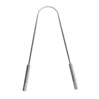 Grattoir à langue en métal en acier inoxydable 304 en forme de U outil de soin des dents buccales grattoir de nettoyage de langue d'haleine fraîche