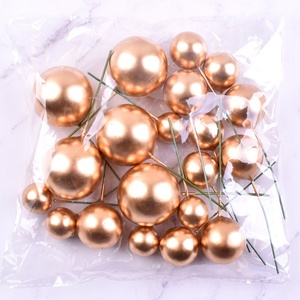 Wholesale 20pcs Golden Ball <b>Cake</b> Topper Themed Birthday Faux Balls for Elegant <b>Cake</b> <b>Decoration</b> for Party - Product Image 5