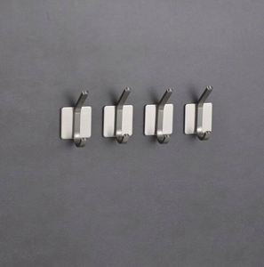 Juego de 4 Ganchos Autoadhesivos para Puerta de Acero Inoxidable Ecológicos WEKIS, Diseño Moderno para Montar en la Pared, Gancho para Batas de Baño, Gancho para Ropa - Product Image 4