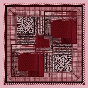 70x70cm Retro Patchwork Zebra Print Polyester <b>Scarf</b> Geometric Satin <b>Square</b> Neck <b>Scarves</b> for Women Office & Street Style - Product Image 4