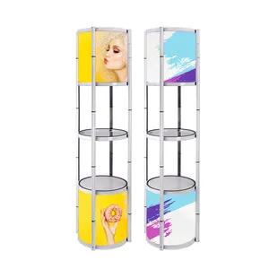 Werbe kosmetik Display Stand Counter Showcase Pop Up Twister Tower mit LED-Licht für die Werbe ausstellung
