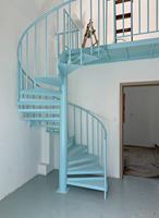 Escalier en colimaçon personnalisé en acier galvanisé et acier inoxydable, antidérapant, moderne avec marches, pour intérieur, grenier, appartement