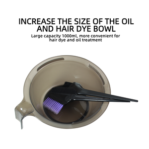 Ensemble de bol et pinceau pour coloration capillaire en plastique noir à prix de gros, outil de <span class=keywords><strong>coiffure</strong></span> de salon, poils en nylon - Product Image 3