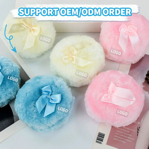 Haute Qualité Super Doux Velours Bébé Fuzzy Rose Blush <span class=keywords><strong>Fond</strong></span> <span class=keywords><strong>de</strong></span> <span class=keywords><strong>Teint</strong></span> Maquillage Poudre Bouffée Réutilisable avec Arc Mignon - Product Image 5