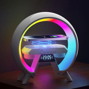 Sạc không dây với đồng hồ báo thức, màu RGB LED flash, đèn bàn, điện thoại di động, phòng khách, bàn cạnh giường ngủ, loa - Product Image 1