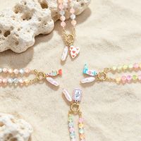 Collier artisanal à perles octogonales facettées avec fermoir à bascule, pendentif perle et poisson, bijoux bohèmes, vente en gros et dropshipping