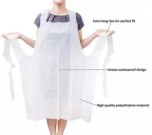 Disposable plastic hairdressing capes and apron folded or in roll