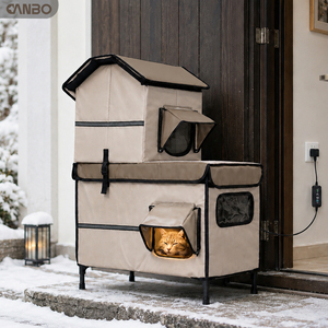 Maison chauffée pour chats CanboPet pour chats errants en plein air, abri imperméable pour chats pour l'hiver - Product Image 1