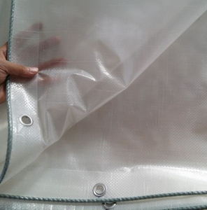 Bâche solide <span class=keywords><strong>blanche</strong></span> résistante à l'eau avec Logo personnalisé et œillet - Product Image 2