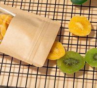 Sacs d'emballage alimentaire en papier kraft brun de haute qualité avec fermeture éclair, pochette en papier kraft personnalisée, pochette debout avec fenêtre