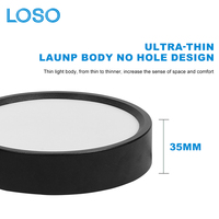 LOSO Plafonnier LED Encastré Apparent Haute Qualité Moderne Blanc Noir Fer 7W 9W 12W 18W