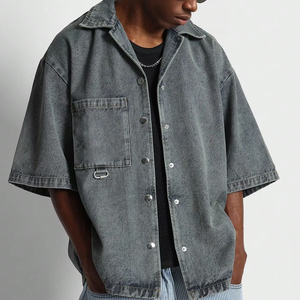 <span class=keywords><strong>Camicia</strong></span> in Denim Vintage con colletto squadrato - Product Image 1