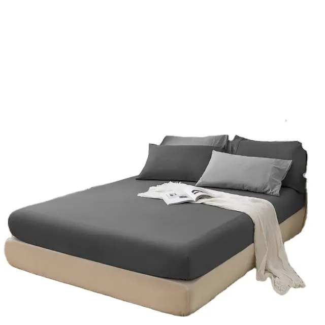 Roupa de cama personalizada de fábrica, preço de cama, lençol de microfibra, fabricação profissional, vários tamanhos, folha cabida, cinza