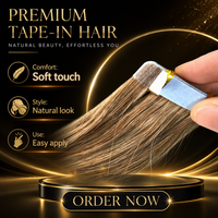 Extensions de cheveux Remy européens de haute qualité, à bandes adhésives légères, super double drawn, teintes, à trame simple, sans emmêlement, pour salons
